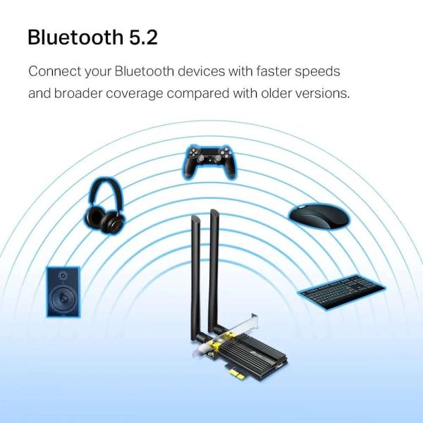 TP-Link, Archer TX50E, AX3000 Wi-Fi 6 Bluetooth 5.2 PCIe Adapter