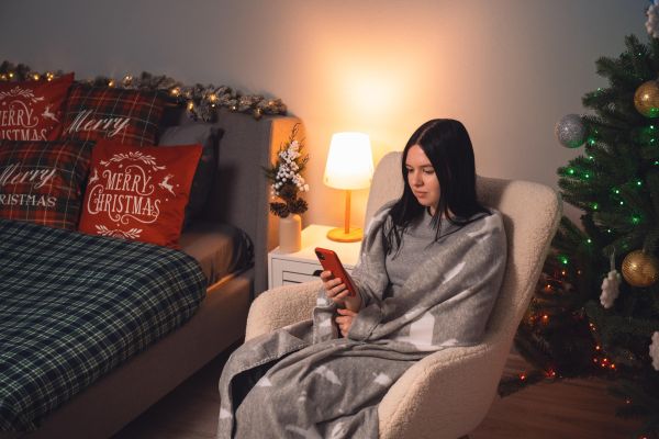 Ardesto Christmas Fleece blanket 130x160cm, 100% polyester, deer