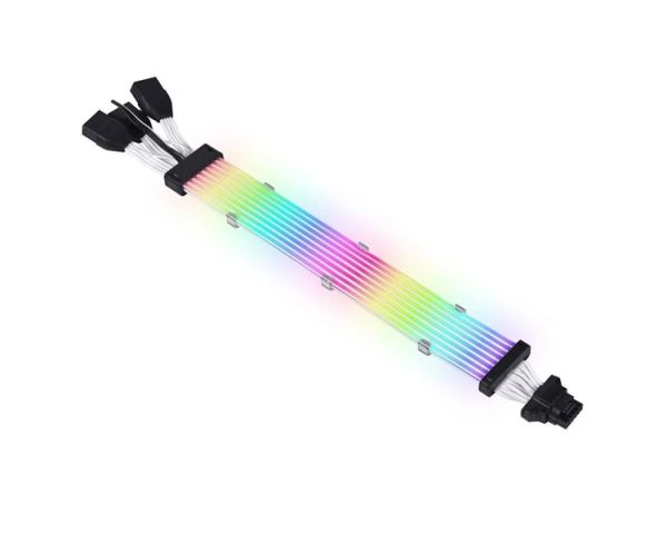 PSU Cable Extension: Asiahorse RGB DualSR 12pin 4pin 1to3 Black