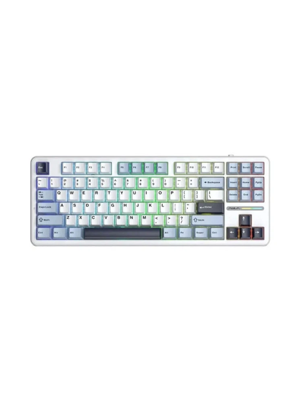 Keyboard: AULA F87 RGB Mechanical Gaming Keyboard Blue/White/Purple (Graywood V3 Switch)