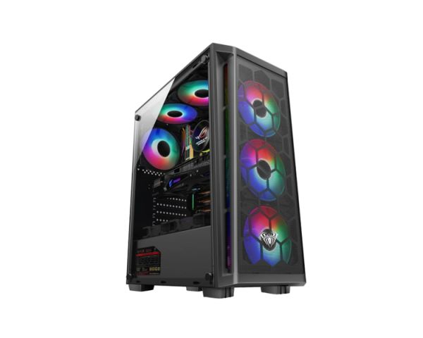 Case: AULA FZ002 4x120mm ARGB Fans Mid Tower Black