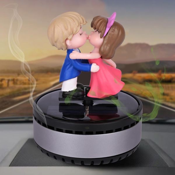 Solar Powered Car Perfume Diffuser Lovely Couple Design