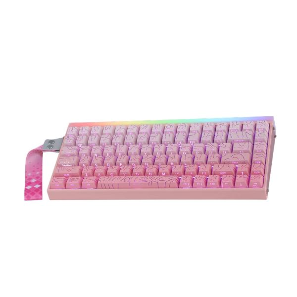 Keyboard: AULA HERO 84 RGB Wired Gaming Keyboard side-engraved keycaps Gradient Pink (Dragon King Magnetic Switch)