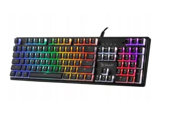 Keyboard: A4Tech Bloody S520N Mechanical BLMS Brown Switch RGB Gaming Keyboard Pudding Black