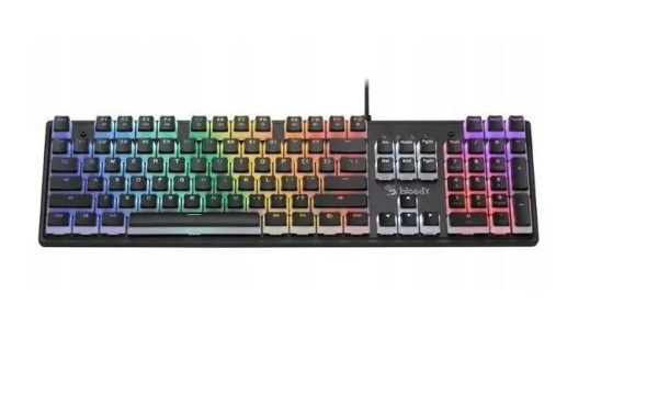 Keyboard: A4Tech Bloody S520N Mechanical BLMS Brown Switch RGB Gaming Keyboard Pudding Black