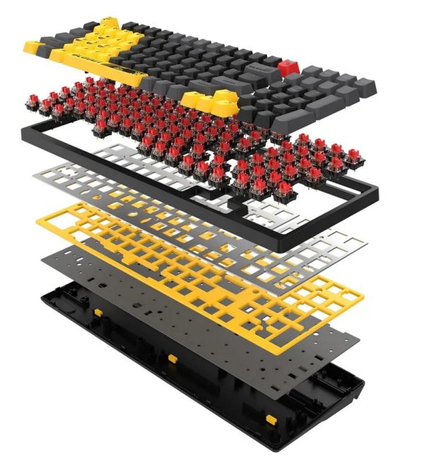 Keyboard: A4tech Bloody S98 RGB Mechanical Gaming Keyboard Red Switch US Layout Sports Lime
