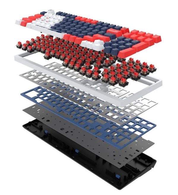Keyboard: A4tech Bloody S98 RGB Mechanical Gaming Keyboard Red Switch US Layout Sports Navy