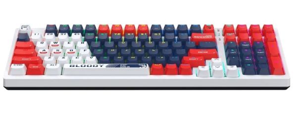 Keyboard: A4tech Bloody S98 RGB Mechanical Gaming Keyboard Red Switch US Layout Sports Navy