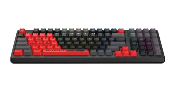 Keyboard: A4tech Bloody S98 RGB Mechanical Gaming Keyboard Red Switch US Layout Sports Red