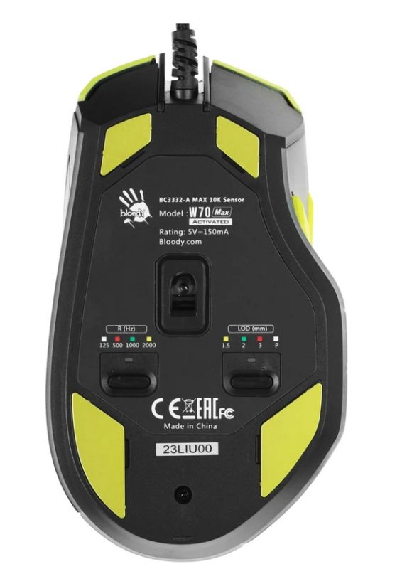 Mouse: A4Tech Bloody W70 Max RGB Gaming Mouse Punk Yellow