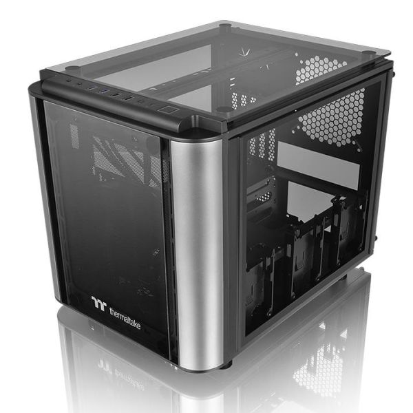 Level 20 VT, THERMALTAKE, CASE, Black, mATX, 1x200mm Fan, AIO 240mm, air 185mm, GPU 350mm, 3x3.5”, USB 3.0x2, USB 2.0x2, Aud