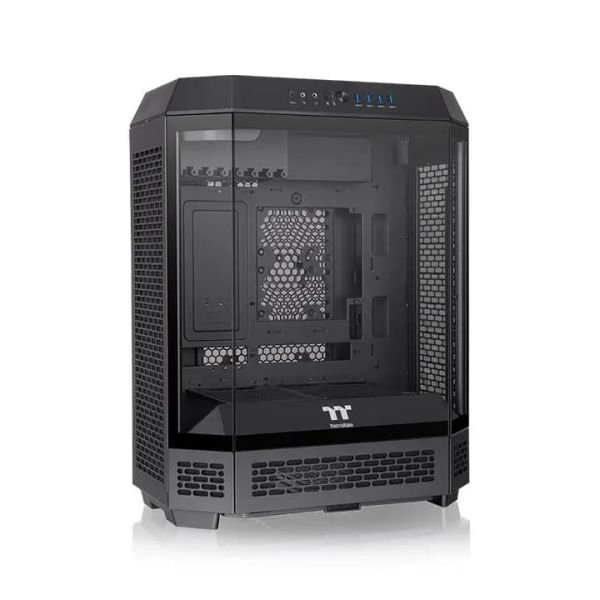 The Tower 600, THERMALTAKE, CASE, Black, ATX, 2x140mm Fans, AIO 420mm, air 210mm, GPU 400mm, 1x3.5", Type-C, USB 3.0x4, Audi