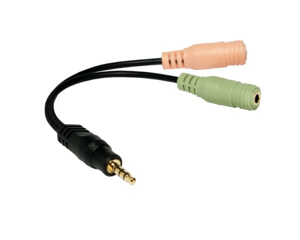 Adapter: Logilink CA0021 Audio adapter 3.5 mm 4-pin/M to 2x 3.5 mm 3-pin/F 0.15 m