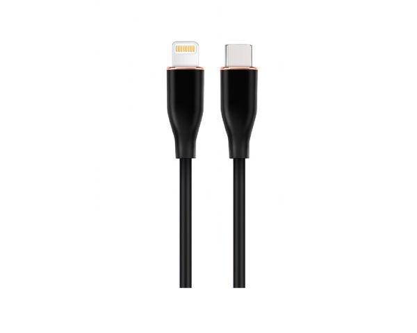 Cable: Gembird CC-USB2S-CM8PM-1.5M-bk Premium silicon USB Type-C to 8-pins charging & data cable 1.5m Black