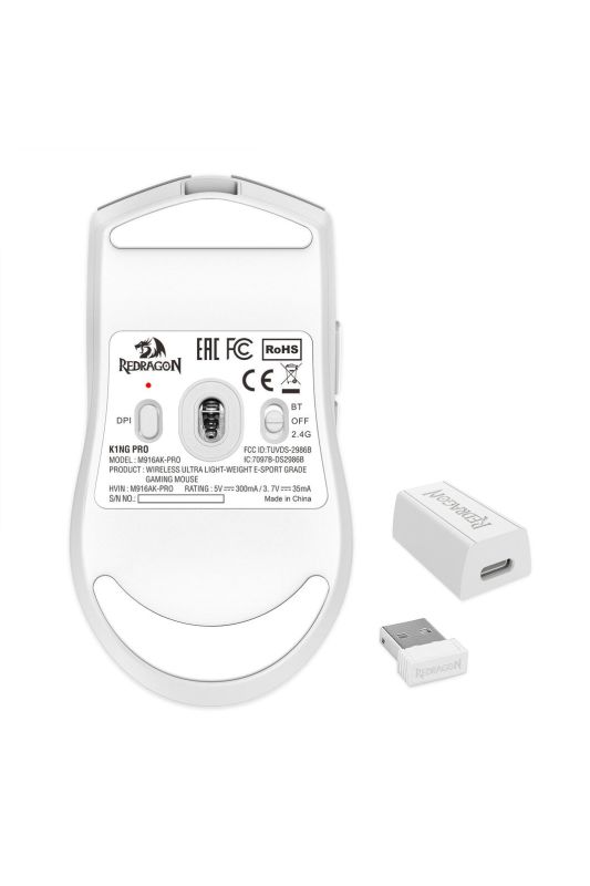 Redragon M916AK-PRO K1NG Pro Wireless Anime Eisa Gaming Mouse (White)