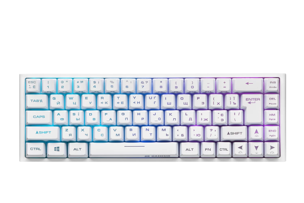 2E GAMING Membrane keyboard KG360 68key, USB-A/WL, EN/UA/RU, RGB, white