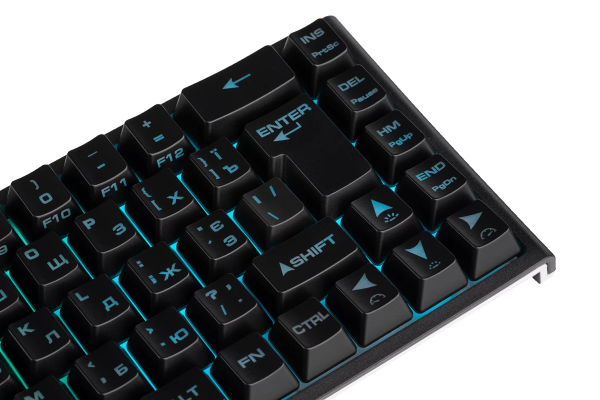 2E GAMING Membrane keyboard KG350 68key, USB-A, EN/UA/RU, RGB, black