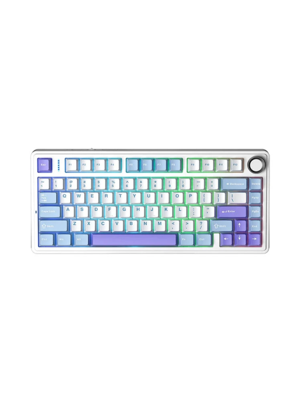 Keyboard: AULA F75 Wireless Mechanical Keyboard Gradient White/Blue/Purple (Star Vector Switch)