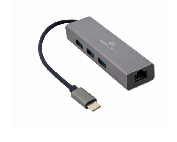Adapter: Gembird A-CMU3-LAN-01 USB-C Gigabit network adapter with 3-port USB 3.1