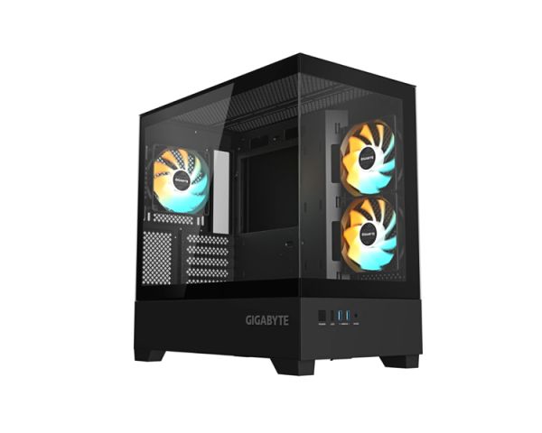 Case: Gigabyte C201P PANORAMIC 3x120mm ARGB Fans Midi Tower Black