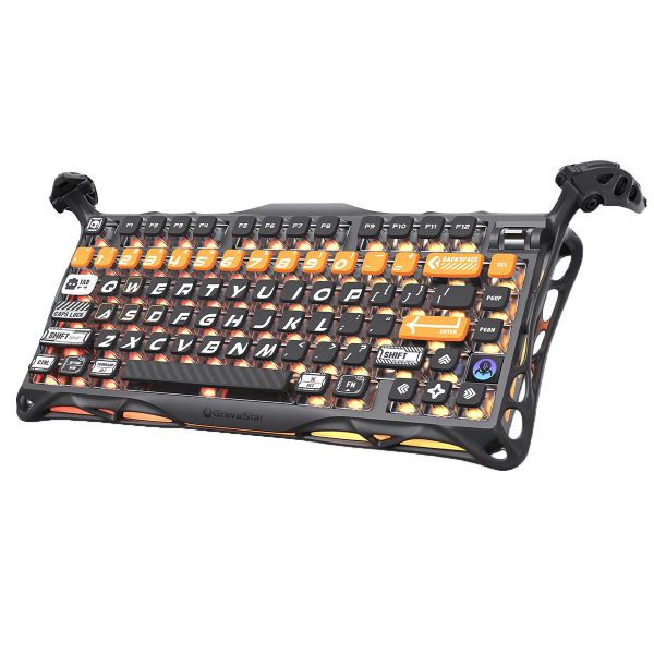 Mechanical keyboard GravaStar Mercury K1 Pro 80keys, GravaStar x Kailh Speedy Mint, BT/WL/USB, RGB, CyberFlare