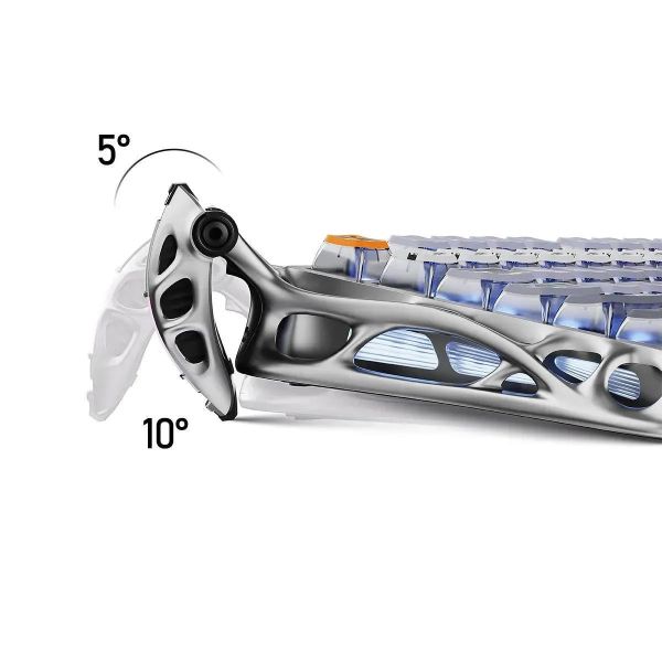 Mechanical keyboard GravaStar Mercury K1 Pro 80keys, GravaStar x Kailh Speedy Mint, BT/WL/USB, RGB, Interstellar Silver