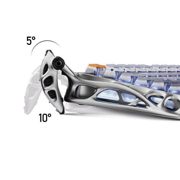 Mechanical keyboard GravaStar Mercury K1 Pro 80keys, GravaStar x Kailh Speedy Mint, BT/WL/USB, RGB, Interstellar Silver