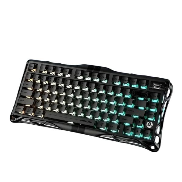 Mechanical keyboard GravaStar Mercury V75 80keys, Magnetic Jade Pro, 8K, USB-A, RGB, Stealth Black