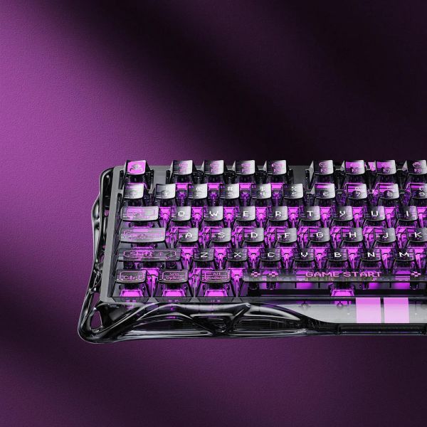 Mechanical keyboard GravaStar Mercury V75 Lite 75keys, Blackcore, USB-A, Transparent Black