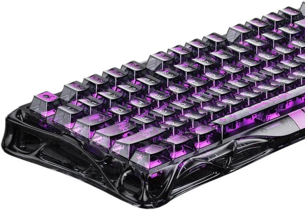 Mechanical keyboard GravaStar Mercury V75 Lite 75keys, Blackcore, USB-A, Transparent Black