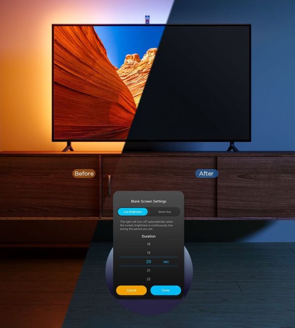 Govee TV Backlight 3 Lite (75~85 inch) Support Matter from 2024 Q2Fish eye correction