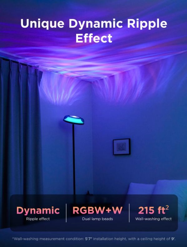 Govee H60B0 Uplighter Floor Lamp, 1000Lm, RGBWW+RGBIC+WW, WI-FI/Bluetooth, чорний