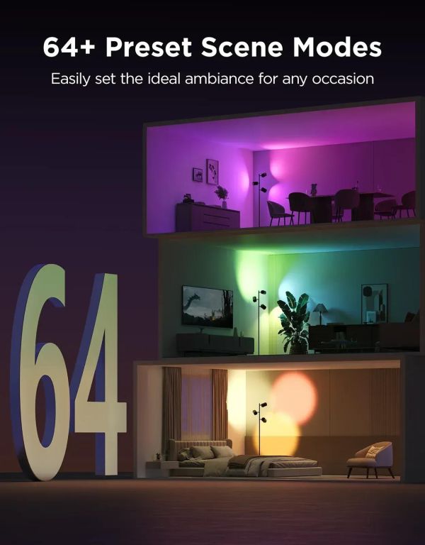 Govee H60B2 Tree Floor Lamp, 1500Lm, RGBWWIC, WI-FI/Bluetooth
