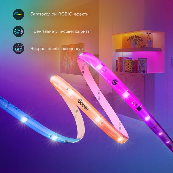 Govee RGBIC Wi-Fi + Bluetooth LED Strip Lights With Protective Coating (10M)