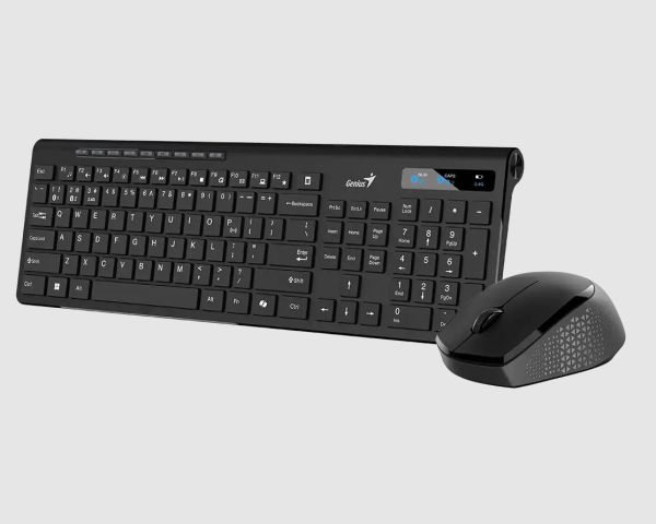SlimStar 8230, GENIUS, Keyboard, Wireless BT keyboard and mouse combo-Dual mode with Bluetooth and 2.4Ghz, BLACK.