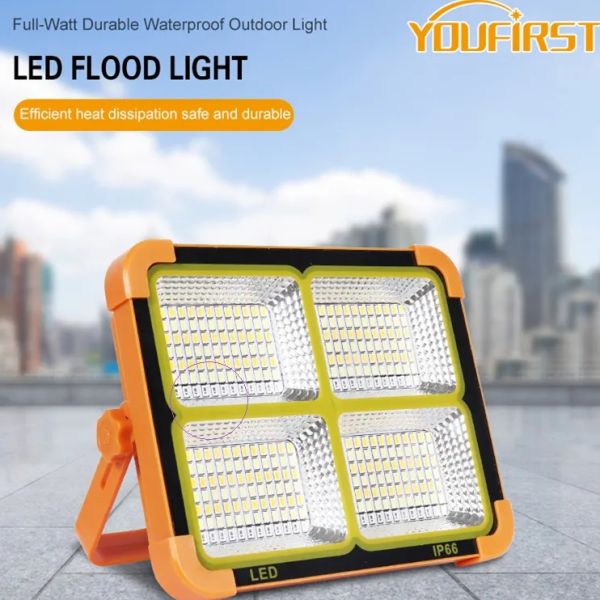 High Lumen Aluminum Ip66 Waterproof Camping Fishing Outdoor All In One 100w Solar Led Flood Light
