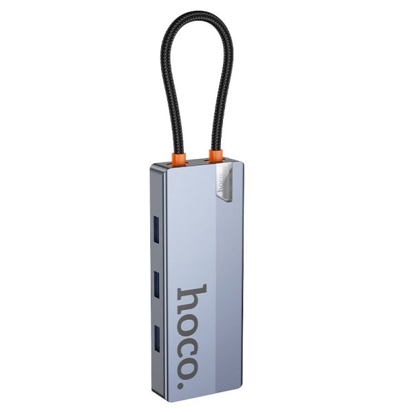 Hoco HB51 Wow 6-in-1 multi-function converter(HDTV+RJ45+PD+USB3.0*3) deep space gray