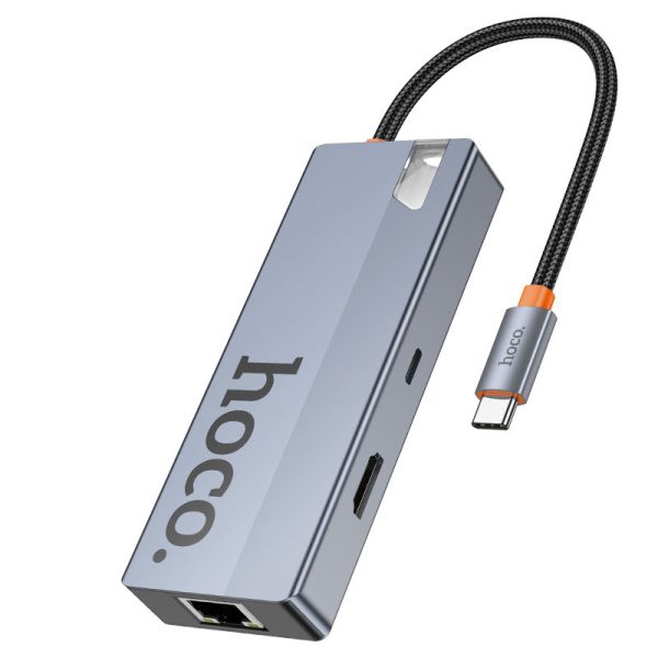 Hoco HB51 Wow 6-in-1 multi-function converter(HDTV+RJ45+PD+USB3.0*3) deep space gray