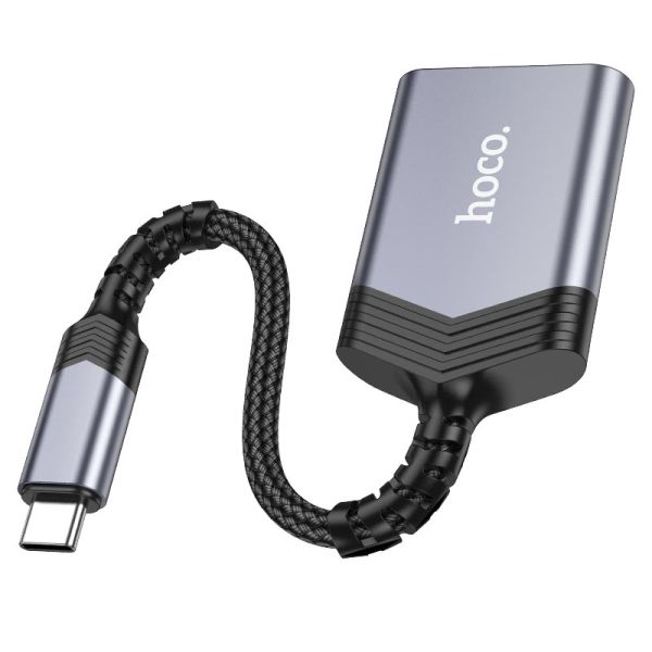 Hoco UA25 2-in-1 card reader Type-C metal gray