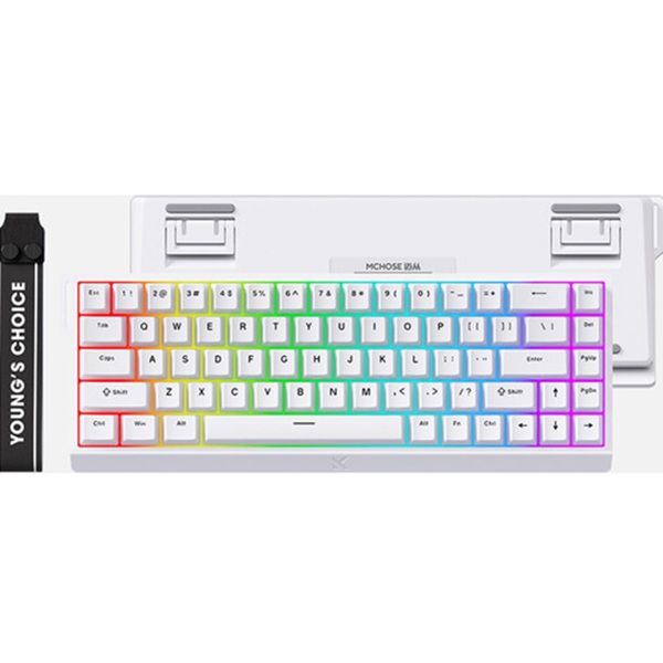 keyboard MCHOSE Ace 68 Hall Effect, Ice Blue Magnetic, 8K, USB-A, RGB, white