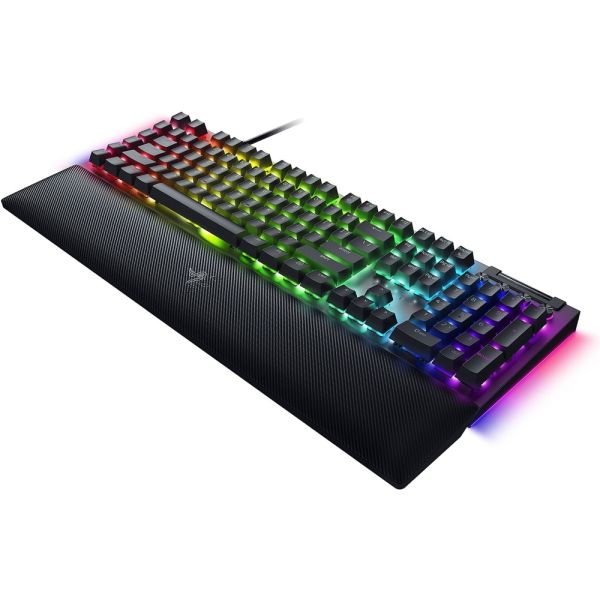 Razer Keyboard mechanical BlackWidow V4, 114key, Yellow Switch, USB-A, EN/RU, RGB, black