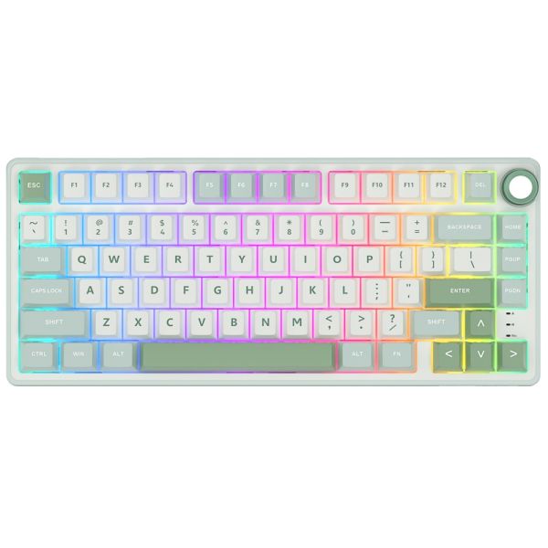 Royal Kludge RK R75 RGB Mechanical Keyboard, Brown switch, Hot Swappable, Type-C wired, Sky Cyan