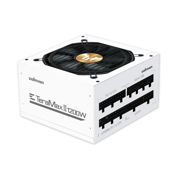 Zalman PSU Teramax 2 WH  (1200W), >90%, 80+ Gold, 120mm, 1xMB 28pin (18+10), 2xCPU 8pin(4+4), 3xMolex, 12xSATA, 4xPCIe 8pin(6+2), 1x12VHPWR, Fully Modular