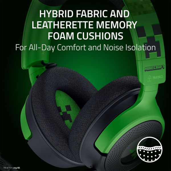 Razer Headset Kraken V4 X, 7.1, USB-A, 1.8m, RGB, Minecraft Ed.