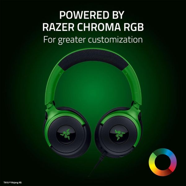 Razer Headset Kraken V4 X, 7.1, USB-A, 1.8m, RGB, Minecraft Ed.
