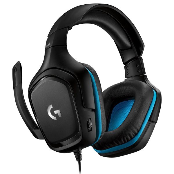 LOGITECH G432 Wired Gaming Headset 7.1 - LEATHERETTE - BLACK/BLUE - USB