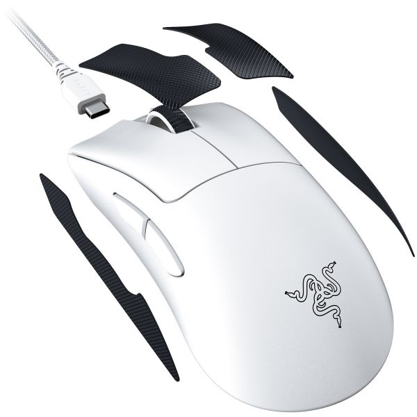 Razer Mouse Deathadder V3 Pro, USB-A/WL/BT, white