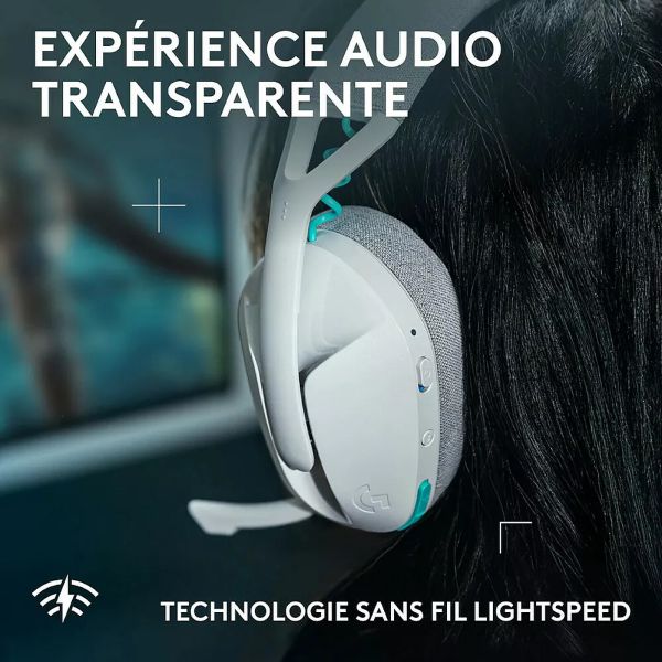 G321, Logitech, Headset, Wireless Gaming, 2.4 GHz LIGHTSPEED/Bluetooth 5.2 White.