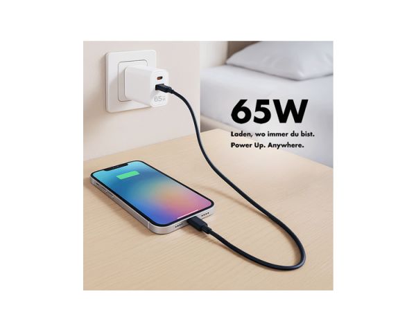 Charger: Logilink PA0371 1xUSB-C (PD) & 1xUSB-A (QC) GaN Fast Charger 65W White
