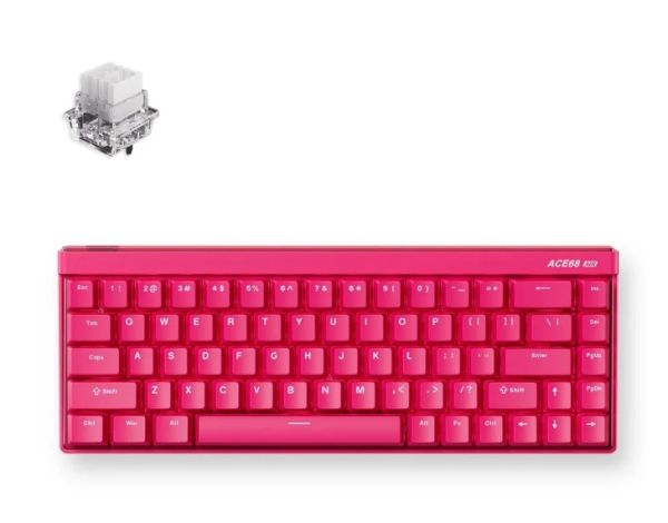 keyboard MCHOSE Ace 68 Air Hall Effect, Mount Tai Magnetic, 8K, USB-A, RGB, Rose Red